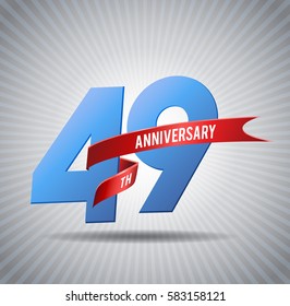 49 years anniversary celebration logotype with grey background