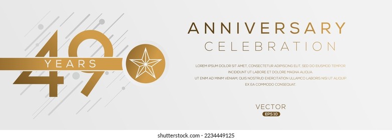 49 years anniversary celebration template, Vector illustration.