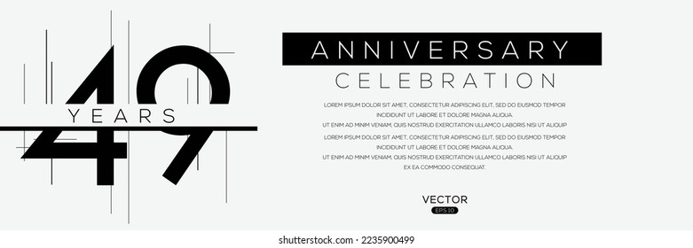 49 years anniversary celebration template, Vector illustration.