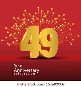 49 Years Anniversary Celebration Vector Template Design Illustration