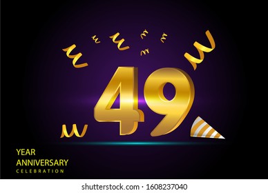 49 Years Anniversary Celebration Vector Template Design Illustration