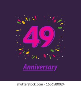 49 Years Anniversary Celebration Vector Template Design Illustration