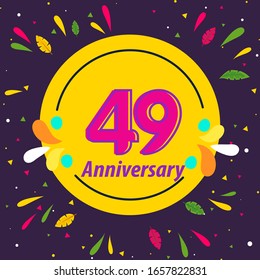 49 Years Anniversary Celebration Vector Template Design Illustration