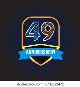 49 Years Anniversary Celebration Vector Template Design Illustration