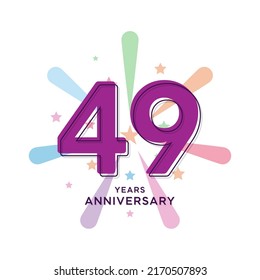 49 Years Anniversary Celebration Vector Template Design Illustration