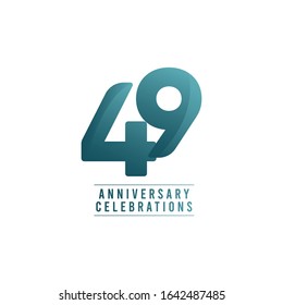 49 Years Anniversary Celebrations Vector Template Design Illustration