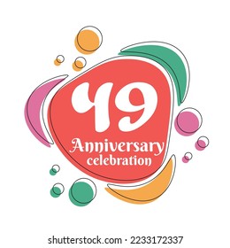 49 years anniversary design template. Abstract vector template illustration.