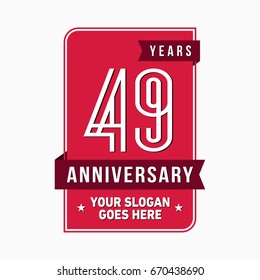49 years anniversary design template. Vector and illustration.