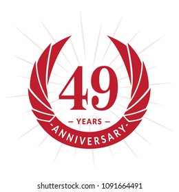 49 years anniversary. Elegant anniversary design. 49 years logo.