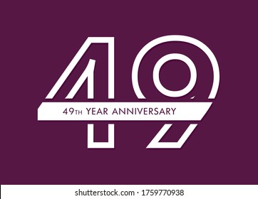 49 Jahre Jubiläumsbild-Vektorgrafik, 49. Jubiläum-Feier-Logo 