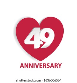 49 Years Anniversary Logo Celebration With Love