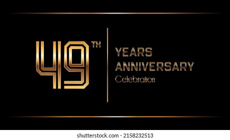 49 Years Anniversary logotype. Anniversary celebration template design for booklet, leaflet, magazine, brochure poster, banner, web, invitation or greeting card. Vector illustrations.