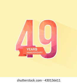 49 Years Anniversary with Low Poly Design