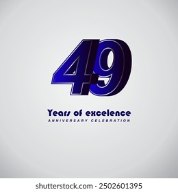 49 years of excelence anniversary celebration , vector template design illustration