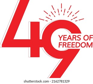 49 Years Of Freedom Greeting Card