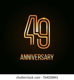 49 Years Golden Anniversary Design using multi liner number