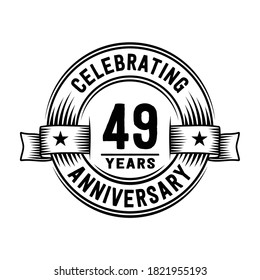 49 Jahre Logo-Design-Vorlage. 49. Jubiläum, Vektorgrafik und Illustration.