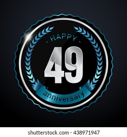 49 Years Silver anniversary logo, low poly design number