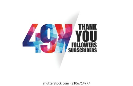 49K, 49.000 followers, subscribers design for internet, social media, anniversary and celebration achievement-vector