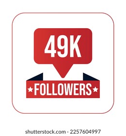 49K Followers Design Template Vector Illustration