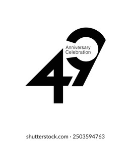 49th, 49 Years Anniversary Logo, 49 Logo Vector Template Design element for birthday, invitation, wedding, jubilee and greeting card illustration.