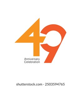 Logotipo del aniversario 49th, 49 años, elemento de diseño de la Plantilla del Vector del logotipo 49 para el cumpleaños, la invitación, la boda, el jubileo y la ilustración de la tarjeta de felicitación.