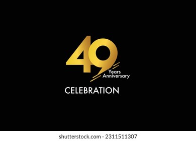 49th, 49 years, 49 year anniversary gold color on black background abstract style logotype. anniversary with gold color isolated on black background, vector design for celebration vector