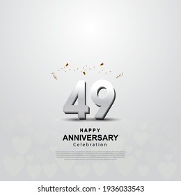 49th anniversary background with 3D number illustration