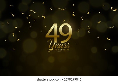 49th anniversary background with illustrations of golden figures of light effects and the writing below.