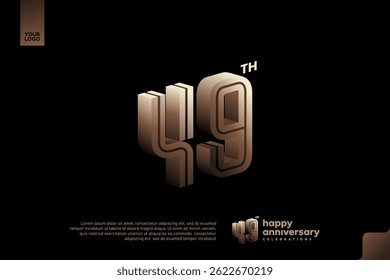 49th Anniversary Celebration with Festive 3D Number Design