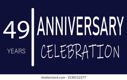 49th Anniversary celebration. forty nine years anniversary logo banner template. vector elements for banner, invitation card for celebrating 49th.