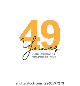 49th anniversary celebration logo design. Vector Eps10
