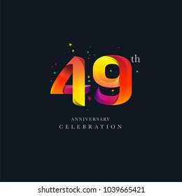 49th Anniversary Logo Design, Number 49 Icon Vector Template.