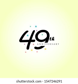 49th anniversary logo design vector template