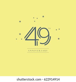 49th Anniversary logo design vector template