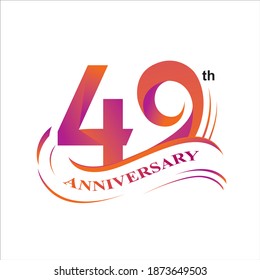 49-jähriges Logo, Vektordesign