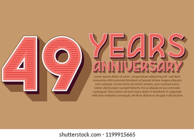 
49th Anniversary numbers. background for anniversary