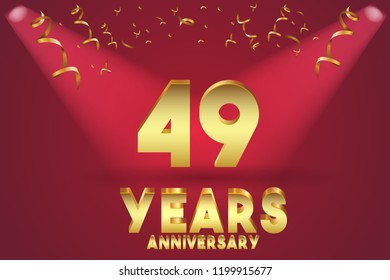
49th Anniversary numbers. background for anniversary