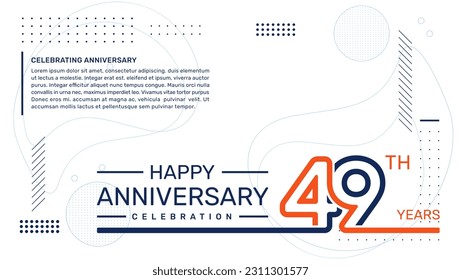 49. Jubiläum Vorlage Design mit abstraktem Hintergrund, Vektorgrafik-Vorlage