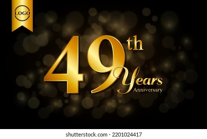 49th anniversary template design. for booklet, leaflet, magazine, brochure poster, banner, web, invitation or greeting card. Vector illustrations.