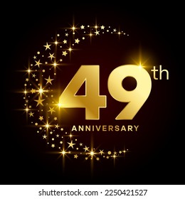 49th Anniversary Template Design Concept for Birthday Celebration Event. Logo Vector Template