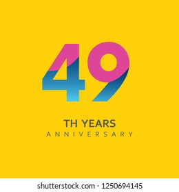 49th Year Anniversary Vector Template Design Illustration.