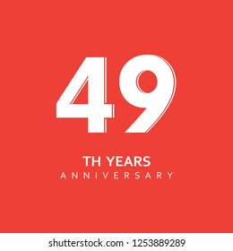 49th Year Anniversary Vector Template Design Illustration.