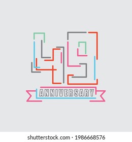 49th Years Anniversary Logo Birthday Celebration Abstract Design Vector Illustration.