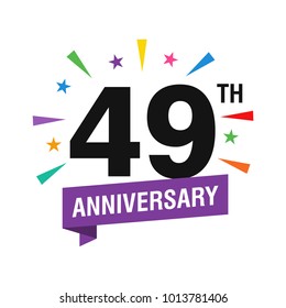 49th Years Anniversary Logo Design Vector. Modern Illustration