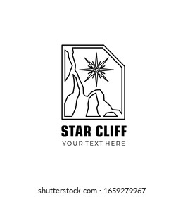 4_Abstract Line Star Cliff Logo Template
