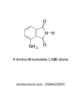 4-Amino-1H-isoindole1,3(2H)-dione skeletal structure.Isoindole derivative compound schematic illustration. Simple diagram, chemical structure.