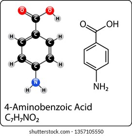 4-Aminobenzoic acid Molecule Structure
