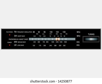 4-band tuner. Vector illustration