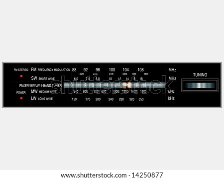 4-band tuner. Vector illustration